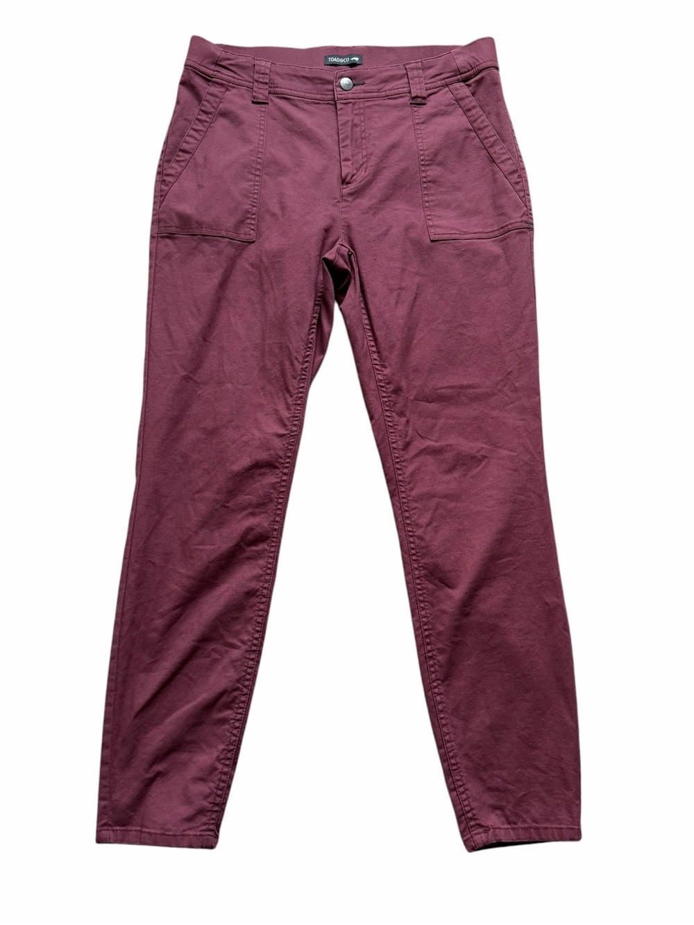 Toad&Co Womens 10 Earthworks Canvas Ankle Pant Mauve Mid Rise Casual Utility